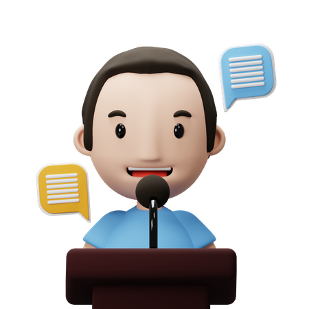 Speech  3D Icon