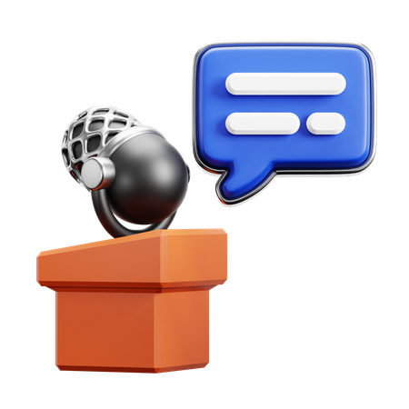 Speech Blue  3D Icon