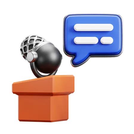 Speech Blue  3D Icon