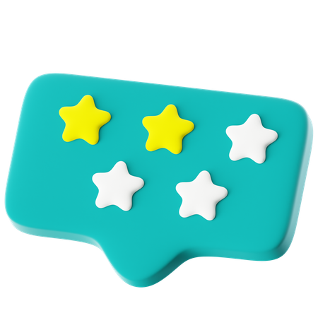 Speech Bubble 2 star  3D Icon