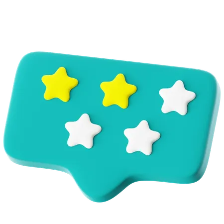 Speech Bubble 2 star  3D Icon