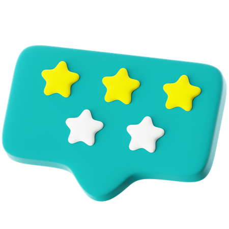 Speech Bubble 3 star  3D Icon