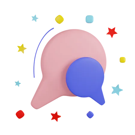 Speech bubble 3D illustration  3D Icon