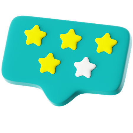 Speech Bubble 4 star  3D Icon
