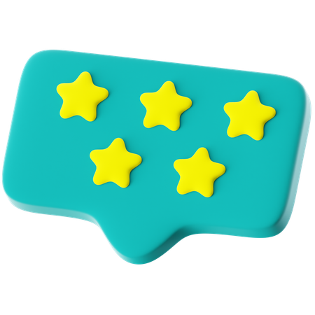 Speech Bubble 5 star  3D Icon