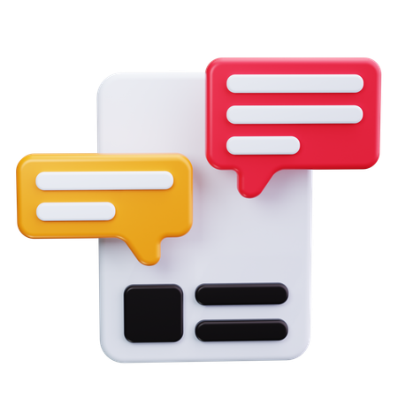 Speech Bubble Note  3D Icon