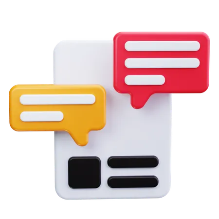 Speech Bubble Note  3D Icon