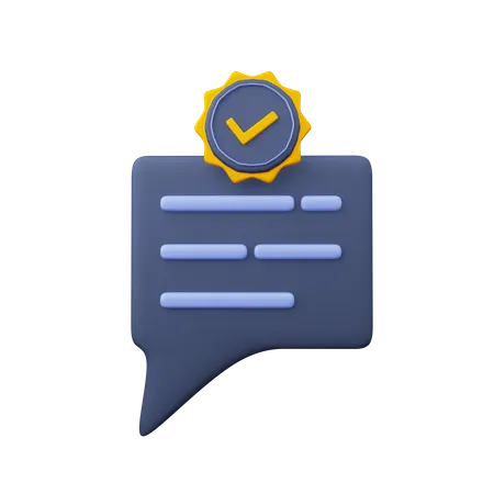 Speech Bubble With Check  3D Icon