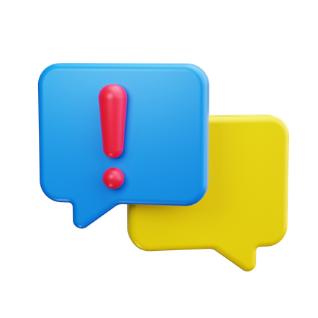 Speech Bubble With Exclamation  3D Icon