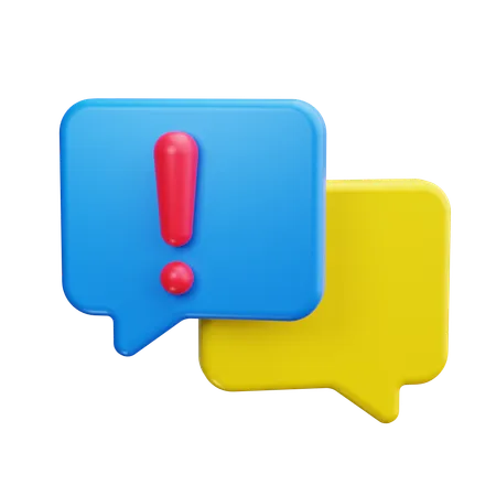 Speech Bubble With Exclamation  3D Icon