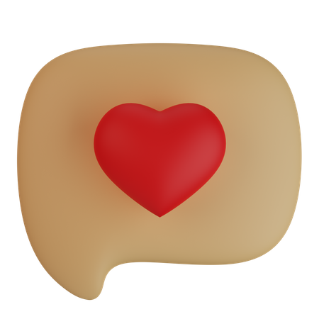 Speech bubble with hearts  3D Icon