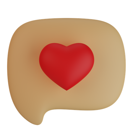 Speech bubble with hearts  3D Icon