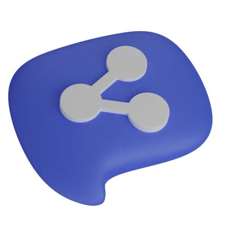 Speech bubble with share  3D Icon