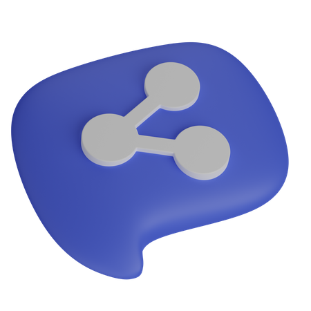 Speech bubble with share  3D Icon