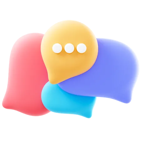 Speech Bubbles Message With Blank Copy Space For Text 3D Icon