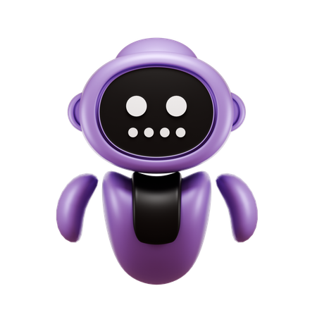 Speech less robot  3D Illustration