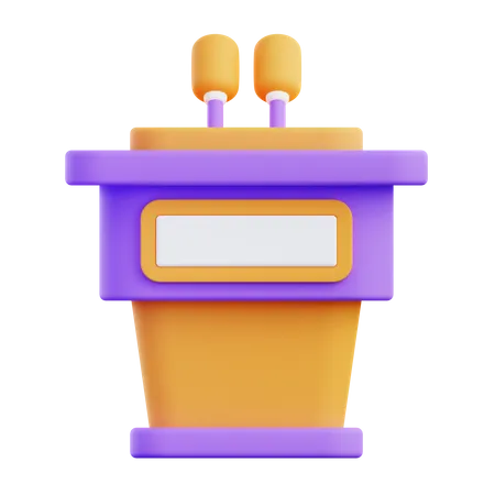 Speech Podium 3D Icon