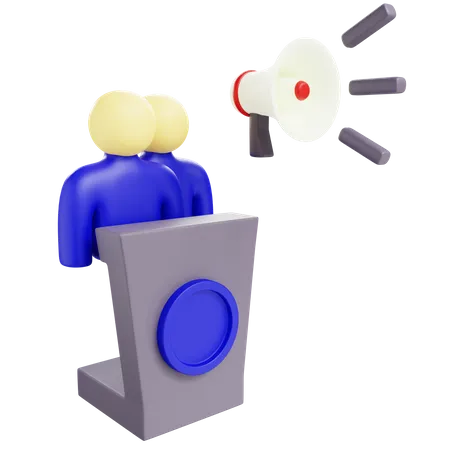 3 D Speech Podium With Isolated Background 3D Icon