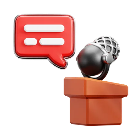 Speech Red  3D Icon
