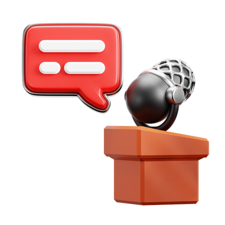 Speech Red  3D Icon