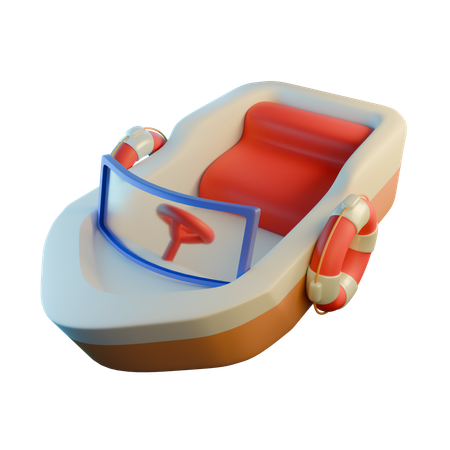 スピードボート  3D Icon