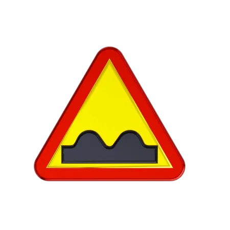 Speed Bump Road Sign  3D Icon