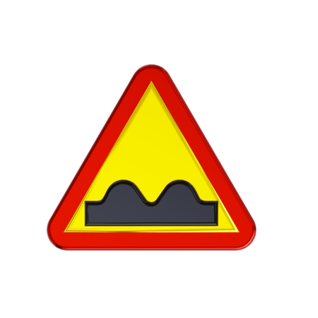 Speed Bump Road Sign 3D Icon