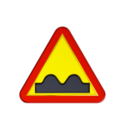 Speed Bump Road Sign  3D Icon