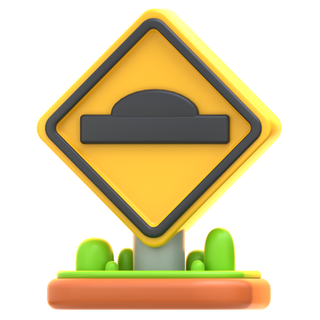Speed Bump Sign  3D Icon