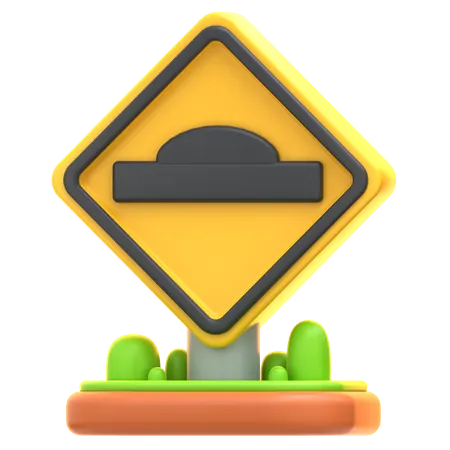 Speed Bump Sign  3D Icon