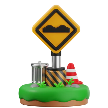과속 방지턱 표시  3D Icon