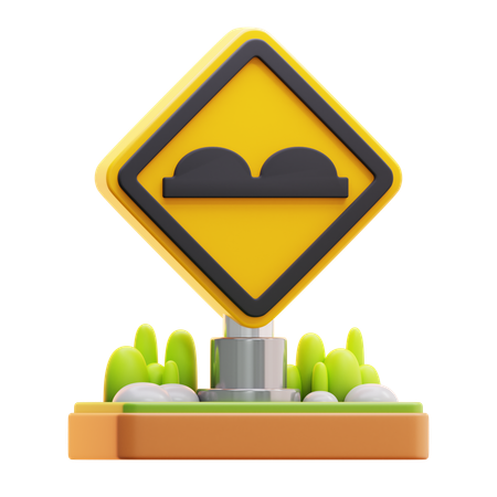 Speed bump sign  3D Icon