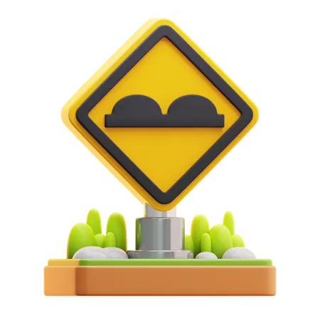 Speed bump sign  3D Icon