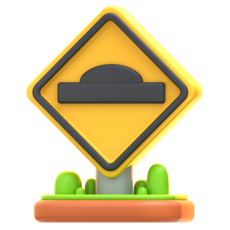 Speed Bump Sign  3D Icon