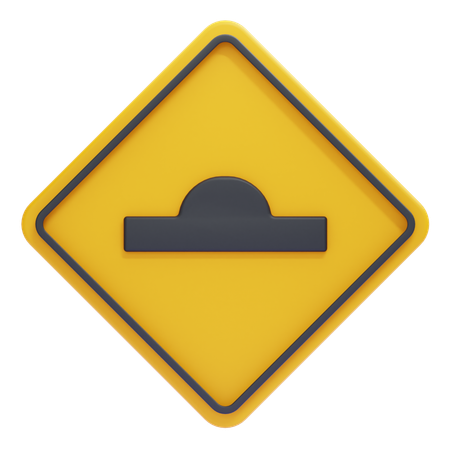 Speed Hump Warning Sign  3D Icon
