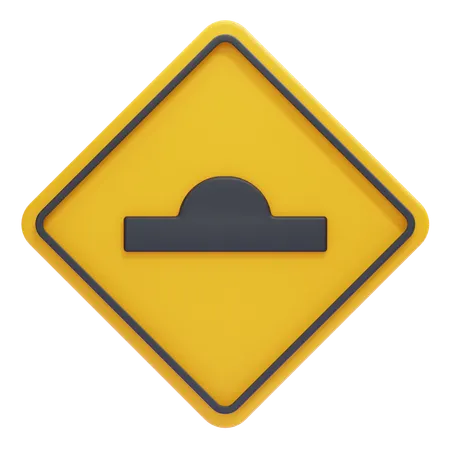 Speed Hump Warning Sign  3D Icon