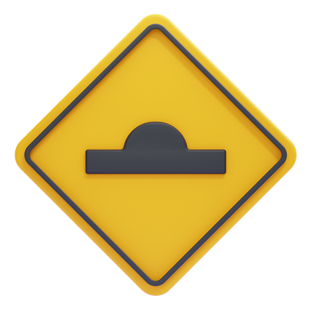 Speed Hump Warning Sign  3D Icon