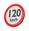 Speed limit 120 kph sign