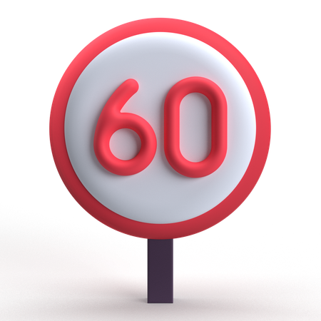 Speed Limit  3D Icon