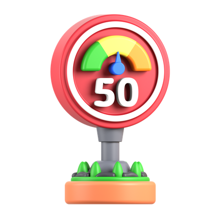 Speed Limit  3D Icon