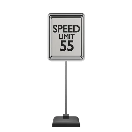 Speed Limit 55 Sign  3D Icon