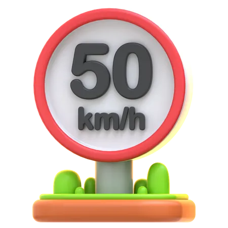 Speed Limit Sign  3D Icon