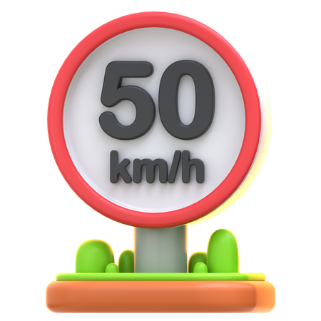 Speed Limit Sign  3D Icon