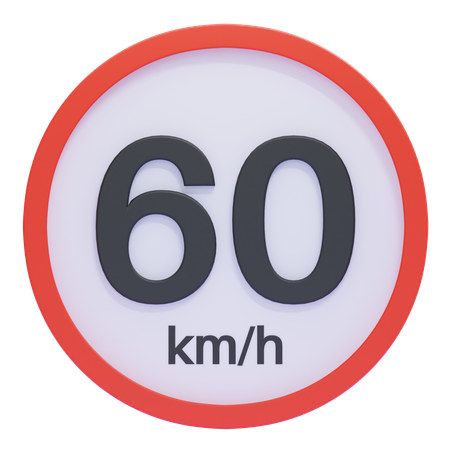 Speed Limit Sign  3D Icon