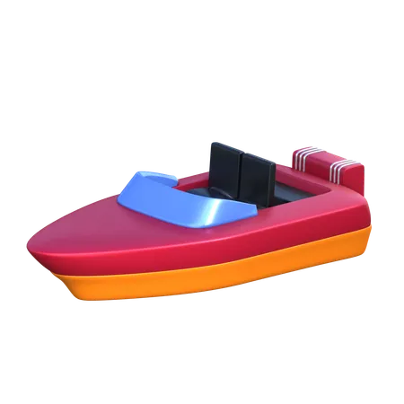 Speedboat 3 D Transportation Icon 3D Icon