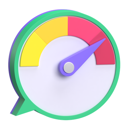 Speedometer And Bubble Chat  3D Icon