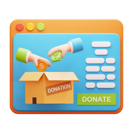 Spenden-Website  3D Icon