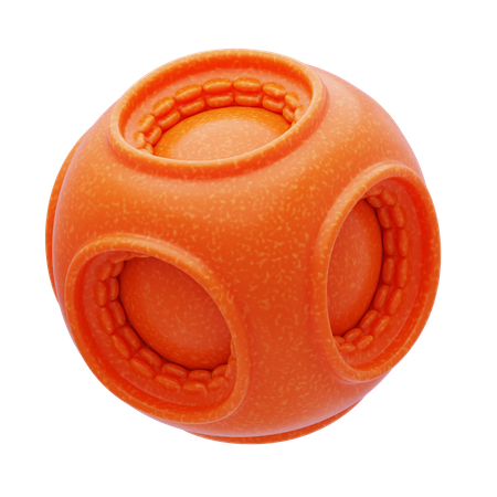 Sphère orange abstraite en résine plastique avec engrenages  3D Icon