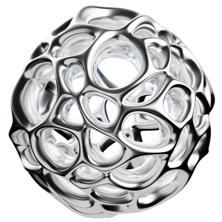 Sphere Abstract Chrome Shape  3D Icon