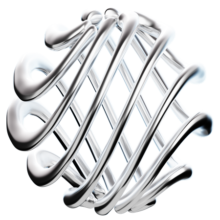Sphere Abstract Chrome Shape  3D Icon